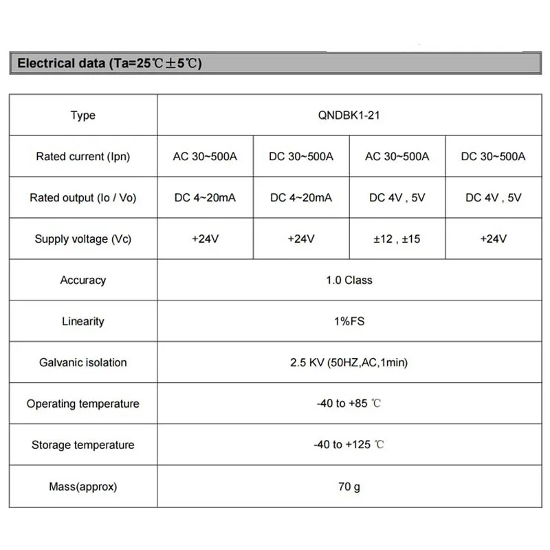 QNDBK1-21current sensor Input 100a~1200a output 5a 100A/5A 200A/5A  0.5class current transformer