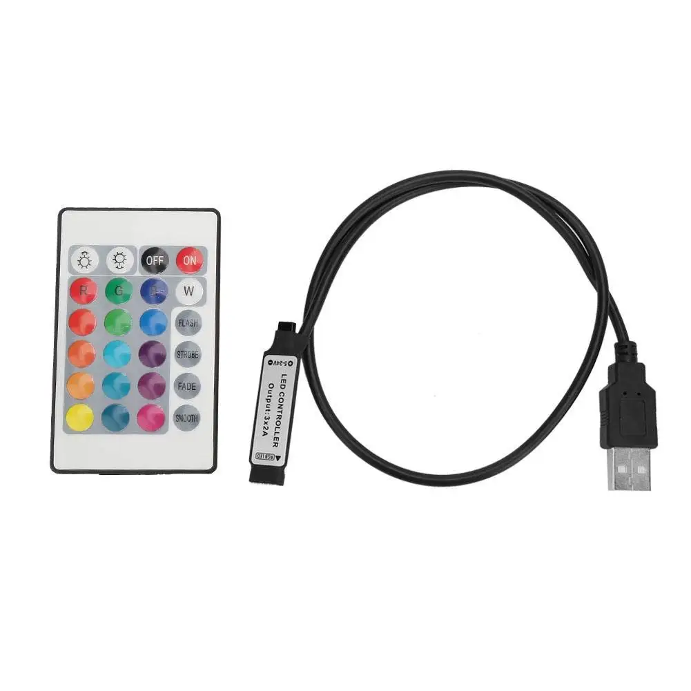 LED Controller 24 Keys LED Infrared Controller Infrared Remote Dimmer DC5V Suitable For RGB  5050 LED Light Strip