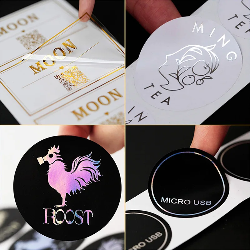 Printing factory custom label transparent logo metal bronzing sealing stickers custom sticker label bottle