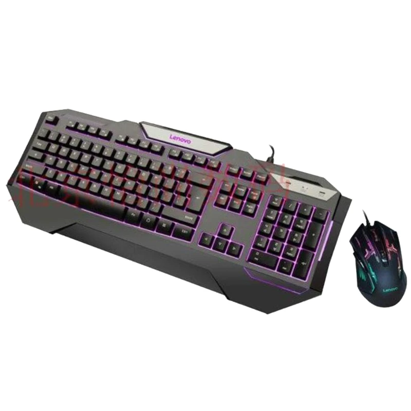 Игровая проводная мышь lenovo km700b, usb компьютерная клавиатура, мышь, комбинированная игровая подсветка, комбинированная компьютерная клавиатура с usb