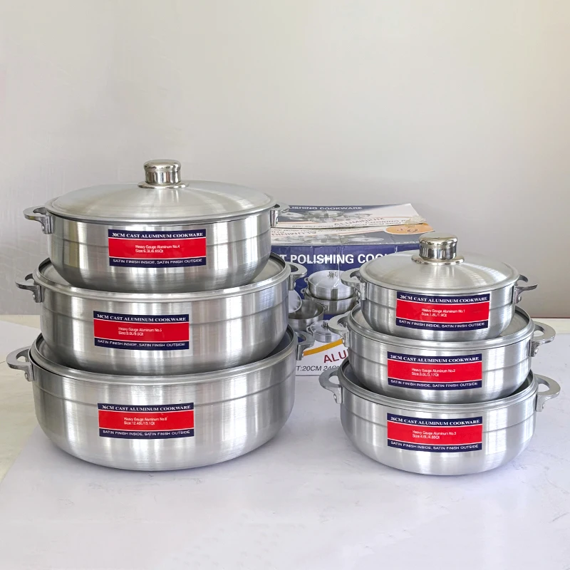Wholesale Aluminum cookware set 12PCS Die Cast Casserole Forged Big Kitchenware cooking Soup Pot Set