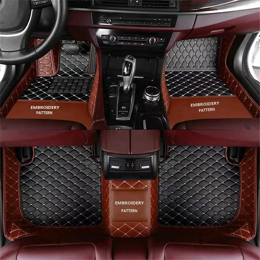 Stitching Colors Pvc Leather Waterproof 7D Car Floor Foot Mat For 95% Car Models