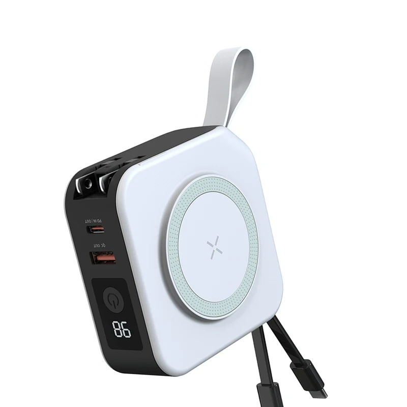 Logo Custom 10000 mah Conventional Magnetic Charging Bank PD22.5W High Quality 5 in 1 Wireless Power Bank Performance Gift