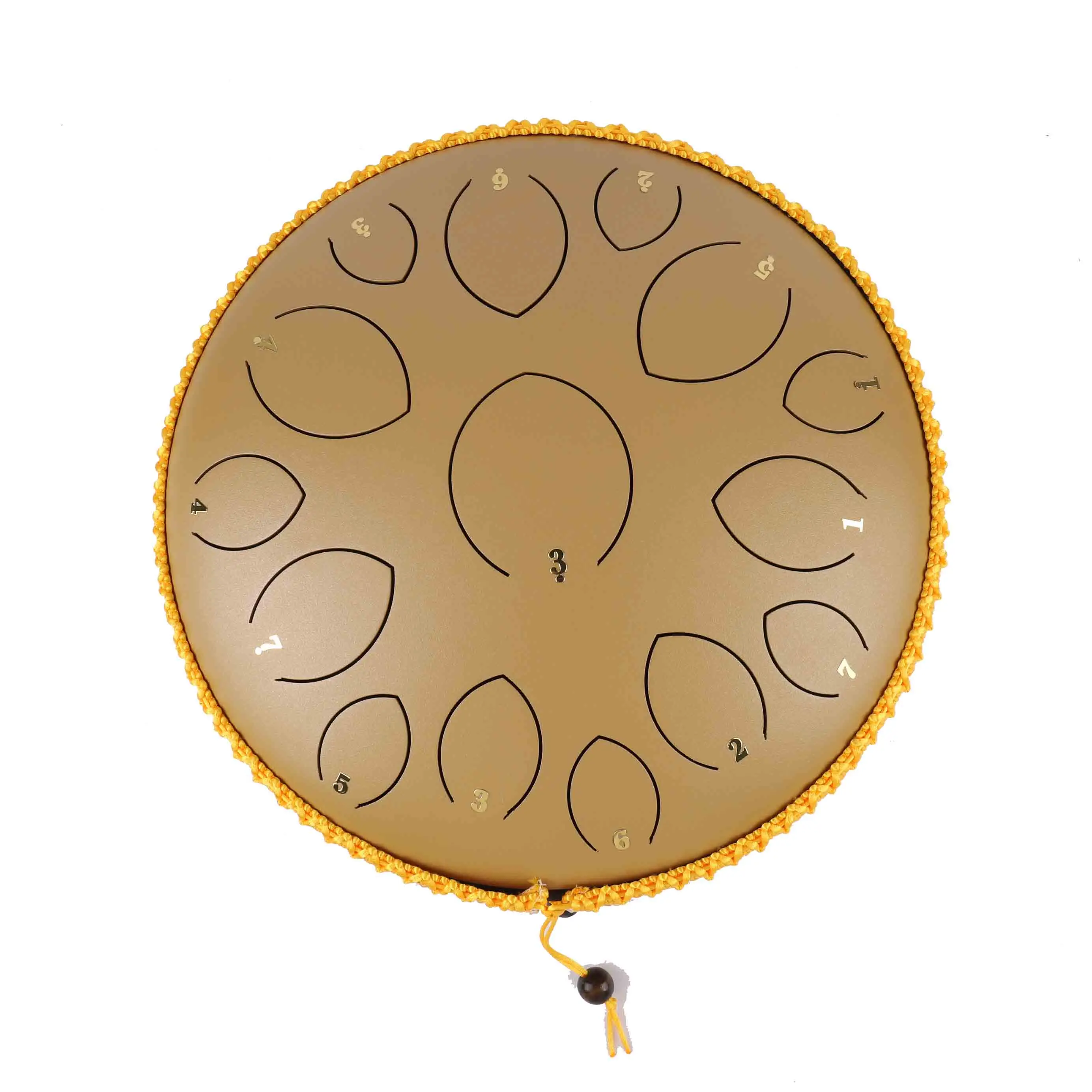 Made in China high cost performance Music therapy  matte gold 14 inches 15 tone Tank Handpan  hunk drum  Steel tongue drum
