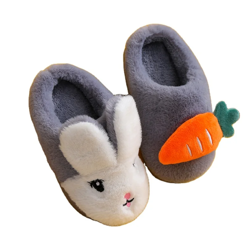 Manufactur Wholesale Baby Sandalia Plush Upper TPR Sole Slippers For Boy Kids Kids Teddy Bear Slippers Plush Kids Sandals Girls