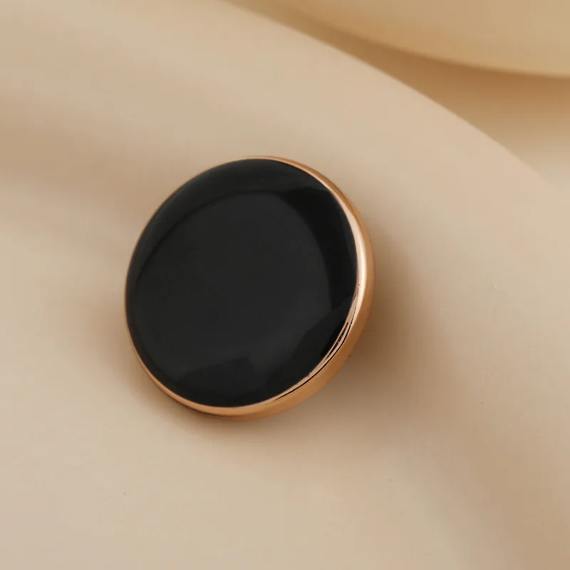 Manufacture accessories good quality custom logo alloy brass metal round thread sewing buttons