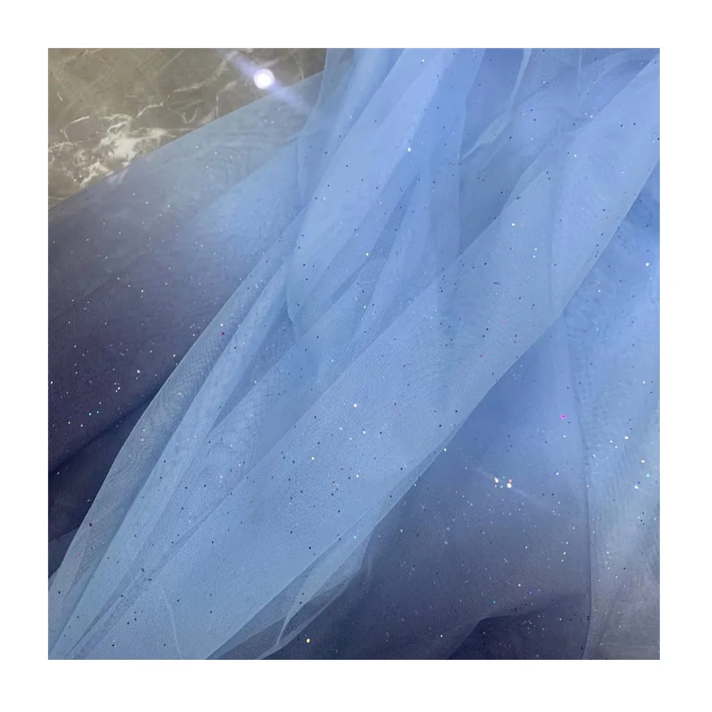 Print your own design 100% polyester tulle fabric with gradint effect printing