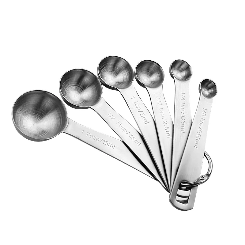 
Stainless steel baking measuring spoon set scale egg beater seasoning spoon kitchen tool 6-11 piece set 