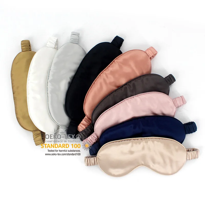 Custom Color Design Double Sided Satin Silk Sleeping Eye mask Comfortable Travel Silk Sleep Mask