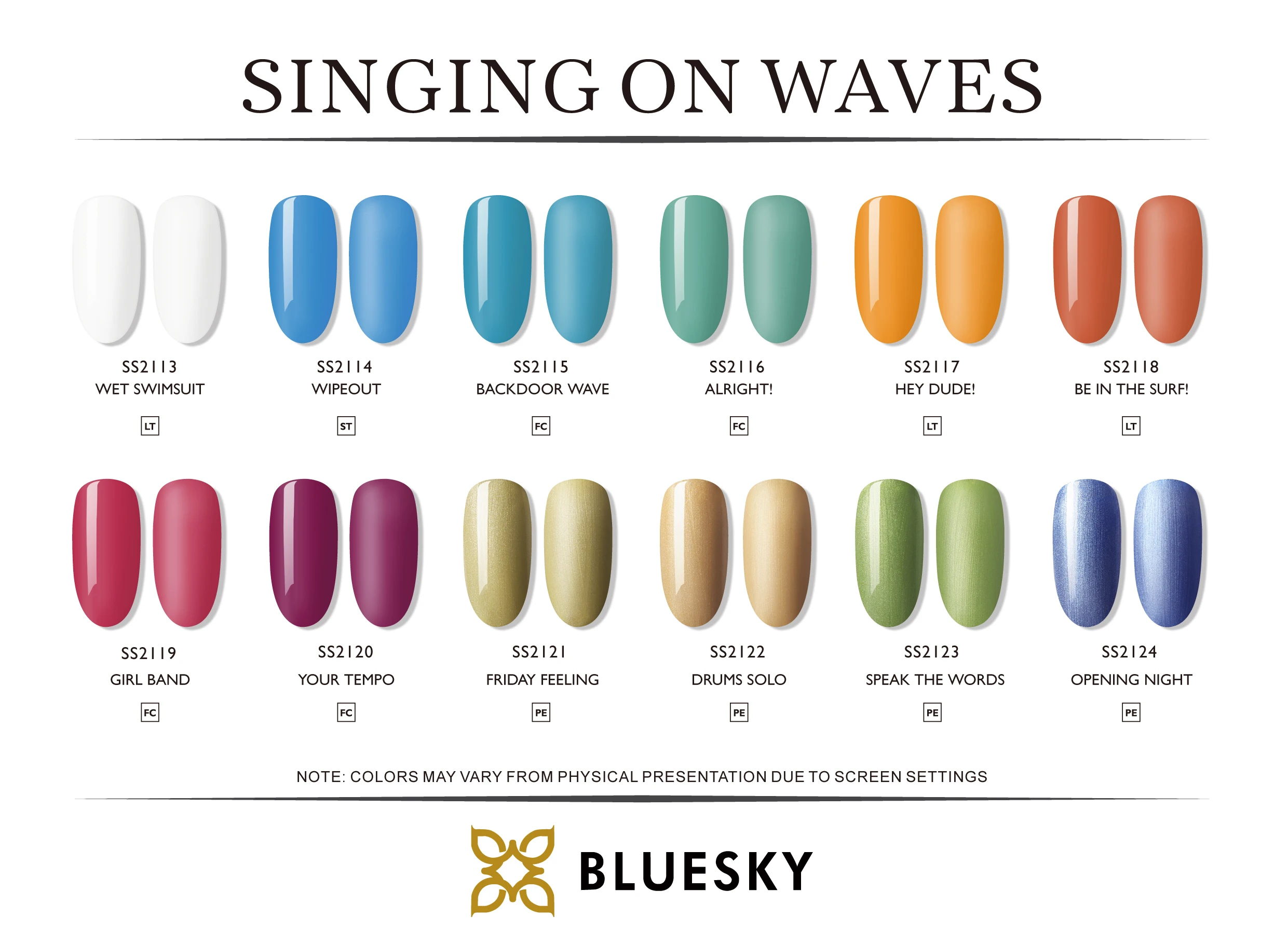  Новинка 2021 летний Цветной Гель-лак Bluesky для УФ-лампы специальный лак