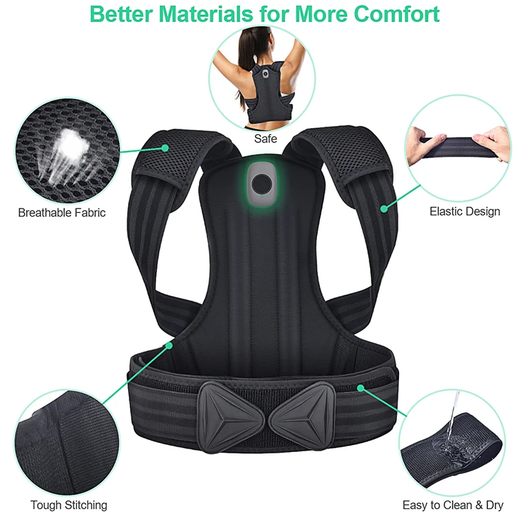 Vibrating Back Posture Corrector Belt Adjustable with Smart Sensor for Men and Women