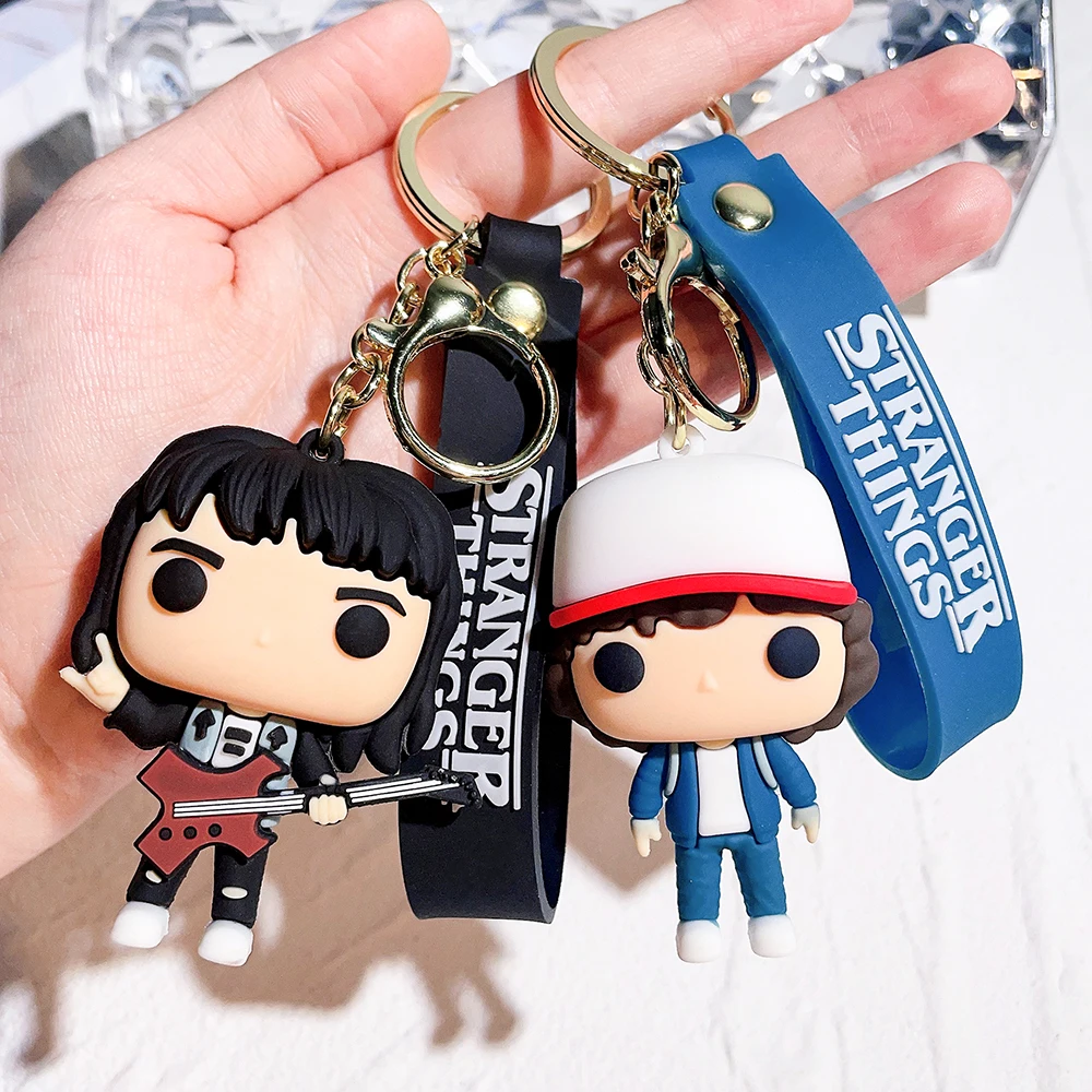 Stranger Rafflesia Spp Monster Keychains Eleven Dustin Silicone Pendant Keyrings 11 Doll Car Key Holder for Backpack Jewelry