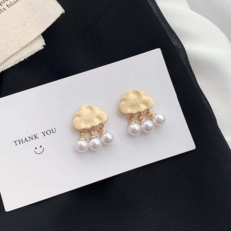 Wholesale New Arrival Korean S925 Silver Needle Pearl Earring Enamel Heart Dangle Earrings For Women