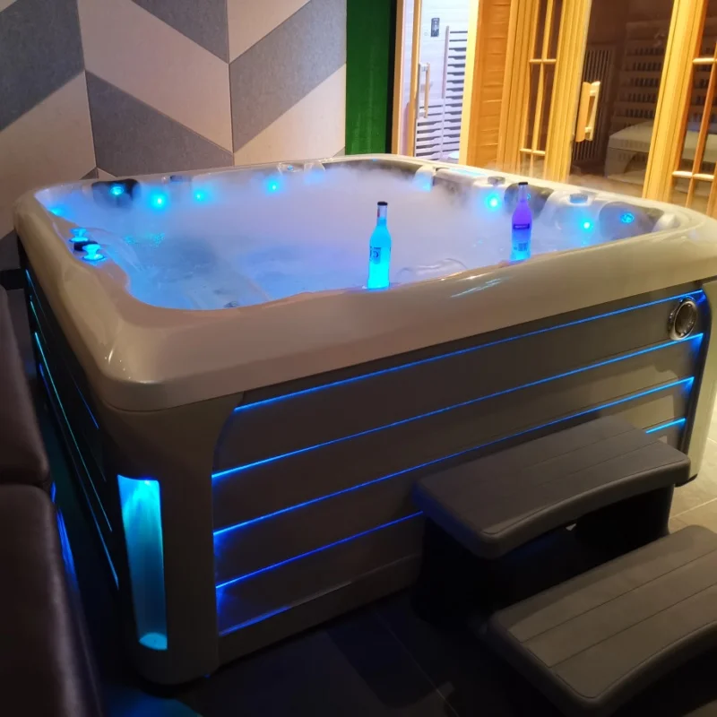 5 People Spa Bathtub Whirlpool Freestanding Acrylic Shell Outdoor Spa Pool