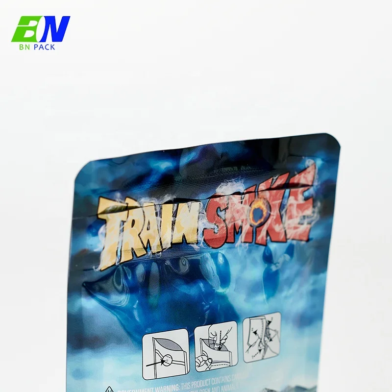 Custom 3.5g Mylar Bag Plastic CR Zipper Lock Edible Food Candy Cookies Pouch Holographic Packaging Laser Storage Bag