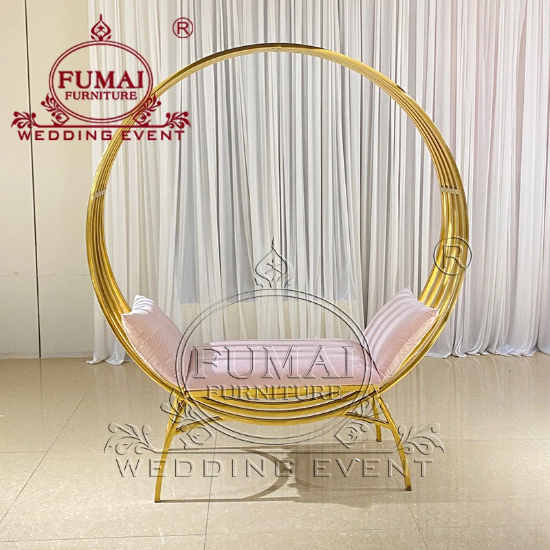 Used Loveseat Wholesale Royal  Luxury Wedding Banquet Gold Birdcage King Throne Hotel Accent Chairs