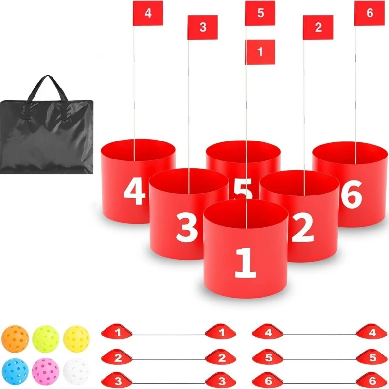 Портативная игра на 6 лунок для гольфа с мячом и флагом для взрослых и детей