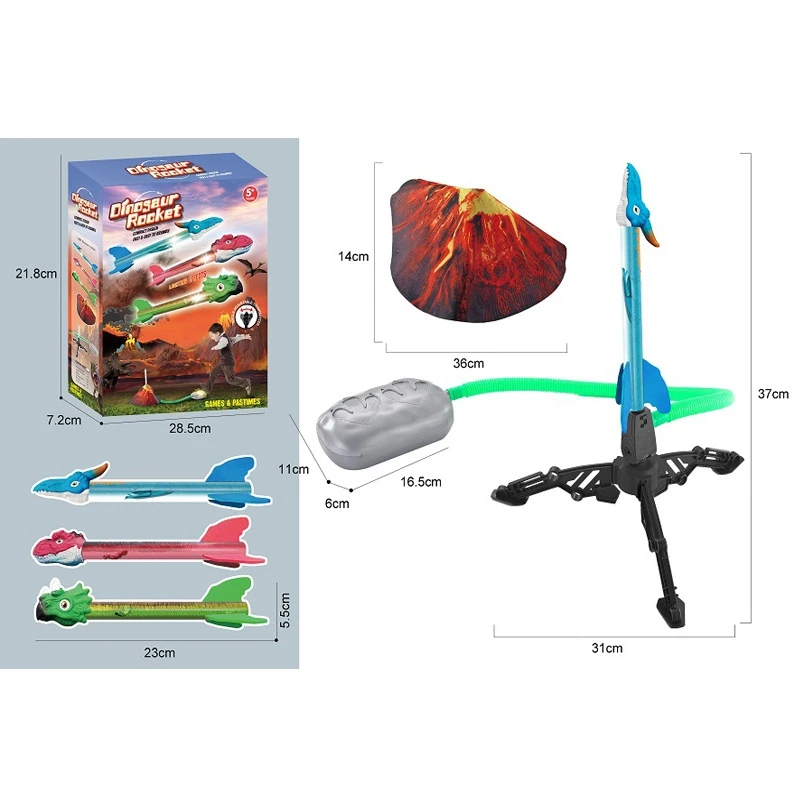 Unisex Special Hot Selling Interactive Dinosaur Rocket Launch Toy Educational Volcano Toy for Outdoor Usage for Boys and Girls