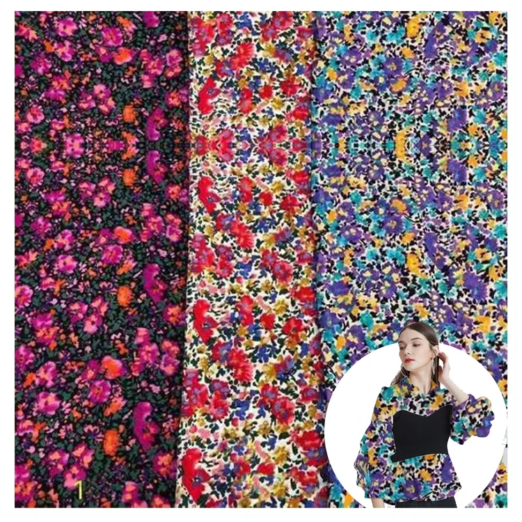 No Moq Custom 45s * 45s Ecovero печать Splatter 100% вискоза закрученная крашеная вискозная ткань для рубашки или платья