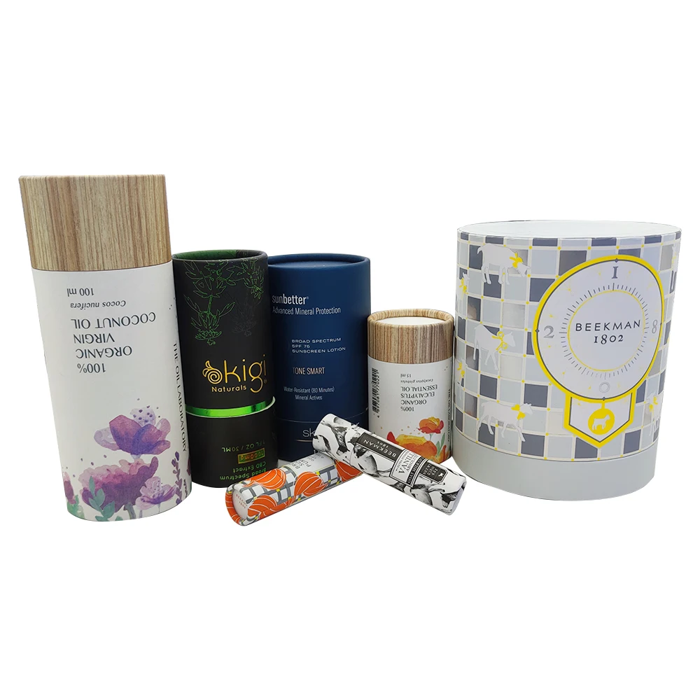 0.33Oz Factory Produced Biodegradable Lip Balm Cardboard Container Push Up Paper Tube Deodorant Cylinder Packaging