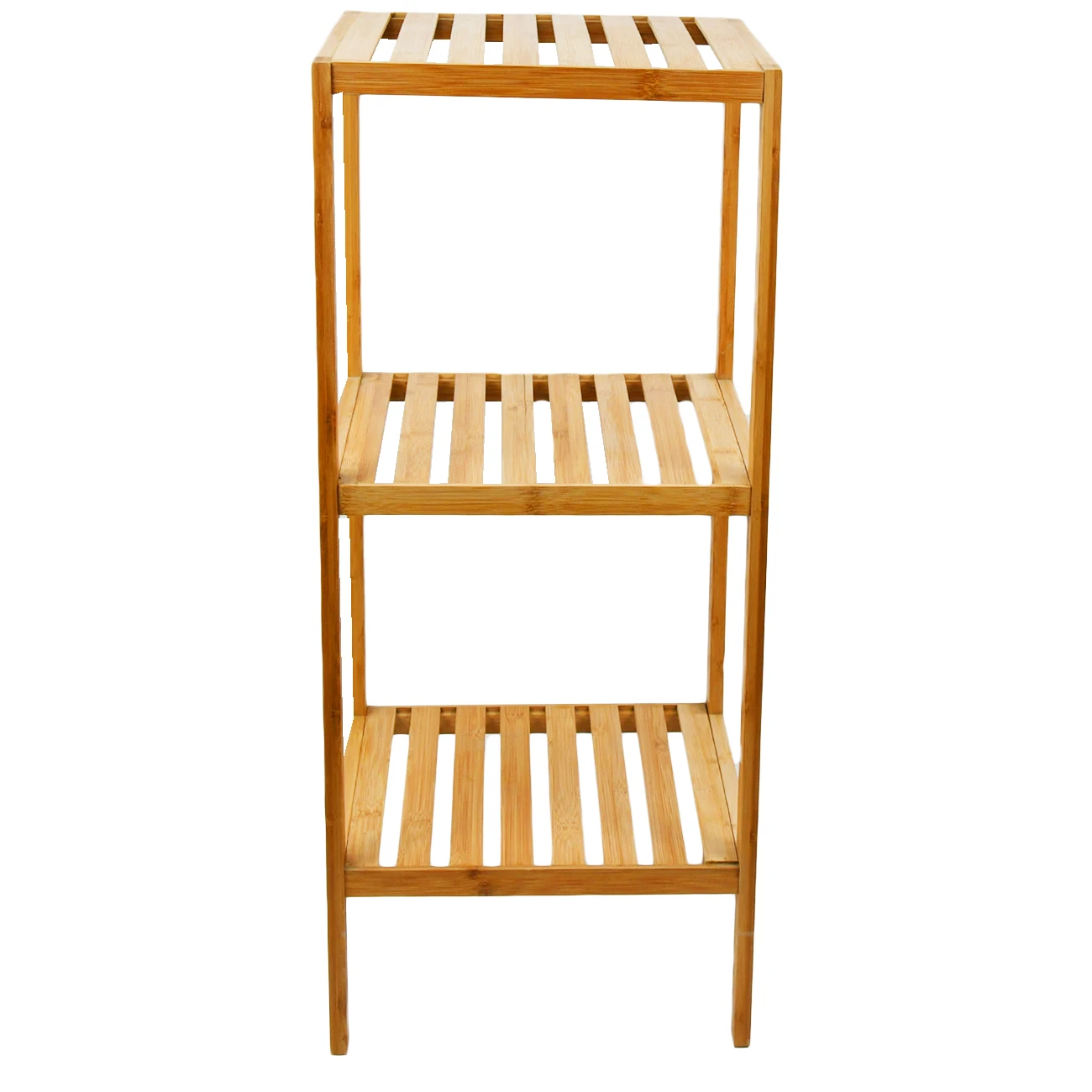 3 Tier Free standing Nature Bamboo Bathroom Towel Rack Plant Display Stand Storage Shelf
