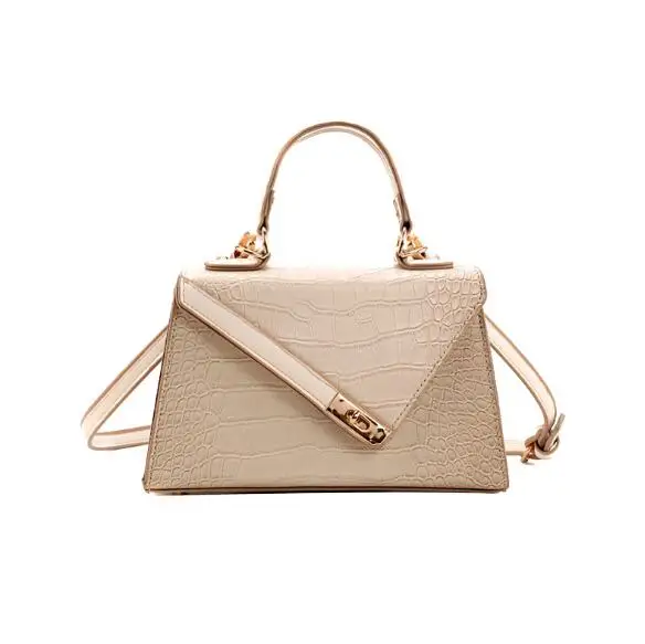 New 2019 retro texture girl crocodile pattern handbag simple fashion lock single shoulder Messenger bag female