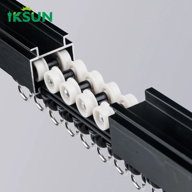IKSUN New Design Aluminium Alloy Hooks Bracket Double Shower Curtain Rails for Window