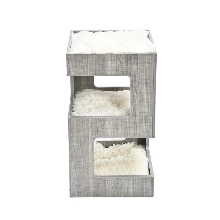 Cando Spacious Perch Cat Furniture Design Large Cat Tree Wooden Luxury Manufacturer Solid Leisure Pet Toys Sustainable Cat Wood