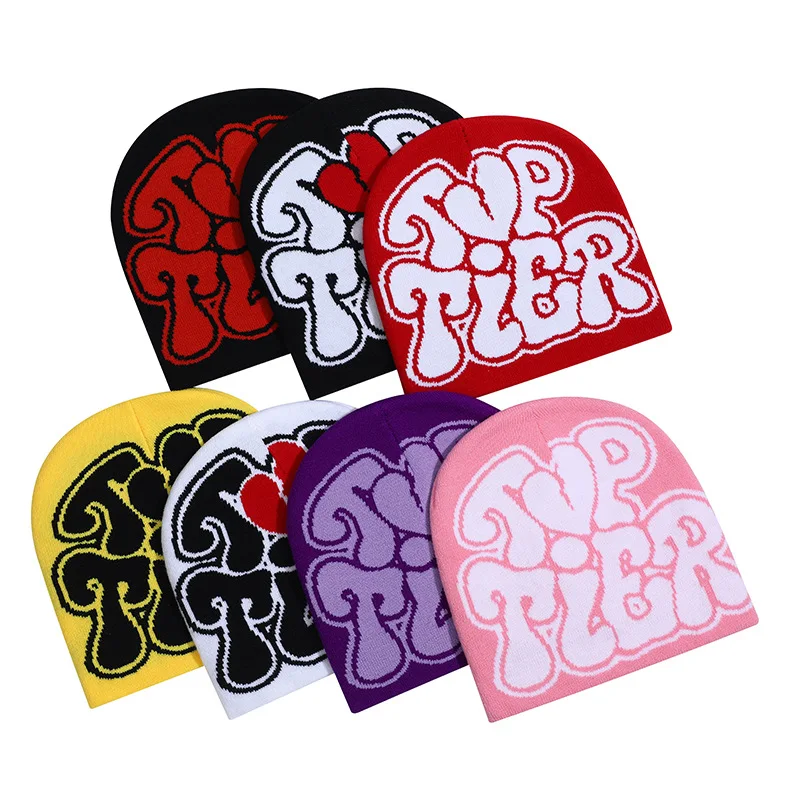 Custom Manufacturing With Logo All Over Print Designer Acrylic Unisex Graphic Style Jacquard  Beanie Hats