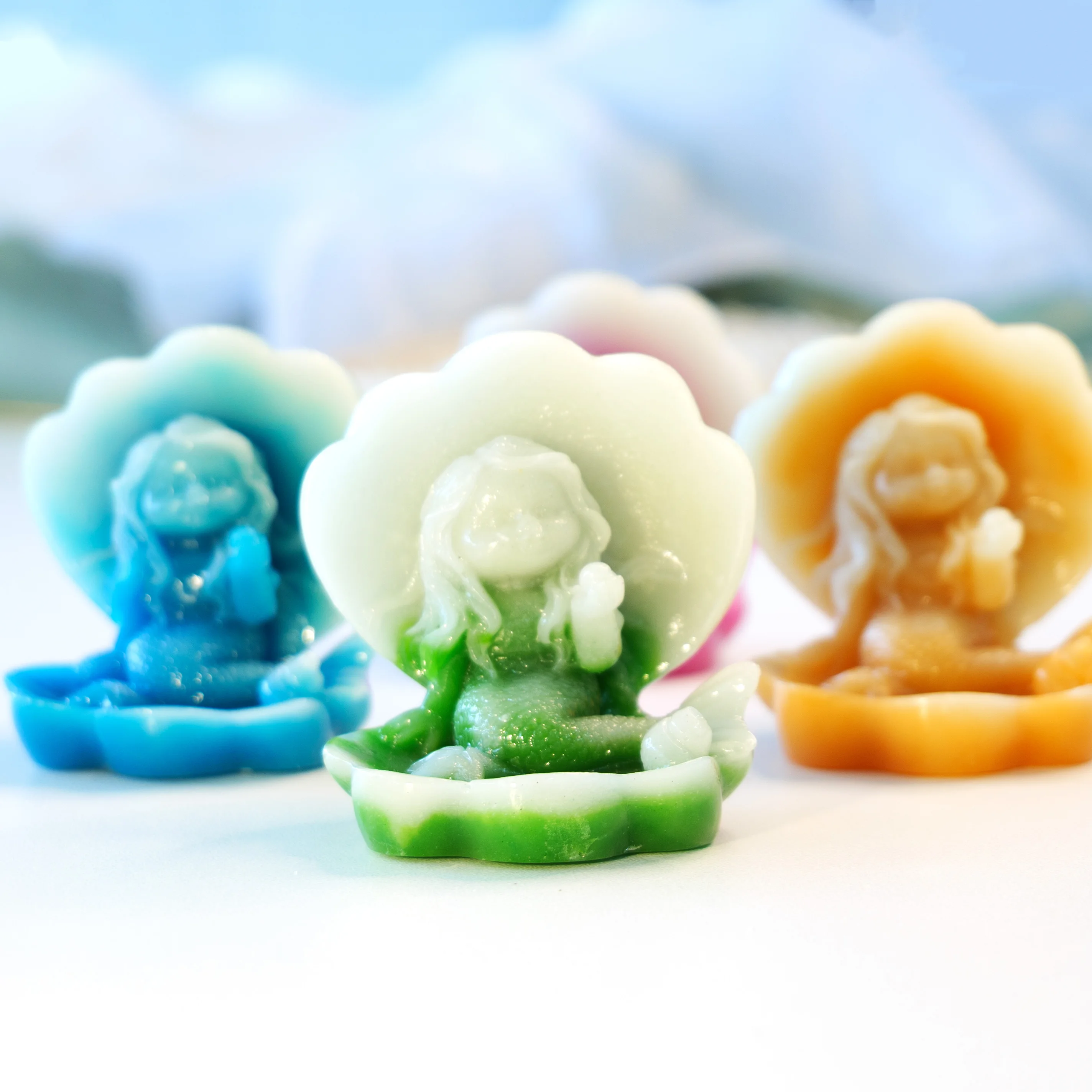 Natural  hand carved mermaid crystal decoration Crafts