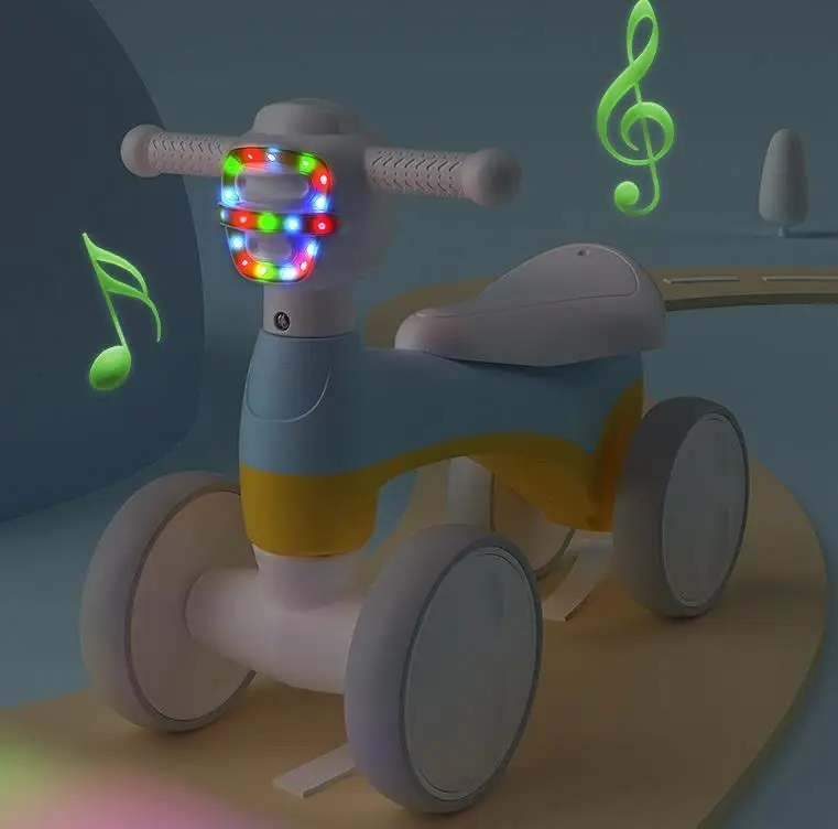 2022 Wholesale Low Price Flashing Light  Multi Music  Baby Walking Balance Bike with Bubble