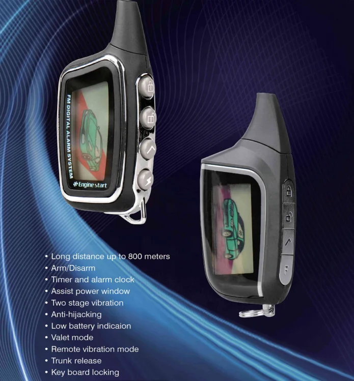 manual car alarm system two way flip key remote controller RMB or USD quote normal12v car alarm with keyless entry door function