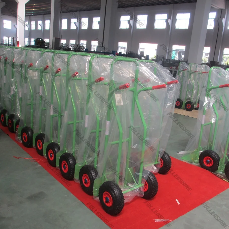 HT1805 two wheel warehouse storage steel platform hand trolley