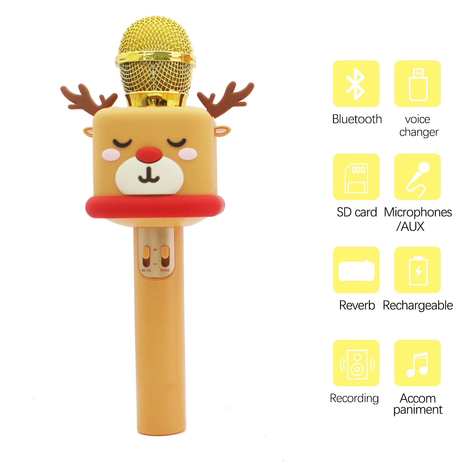 Factory Mini Portable Wireless Karaoke Microphone Handheld Condenser Karaoke Singing Speaker Mic Music Player As Gift For Kids