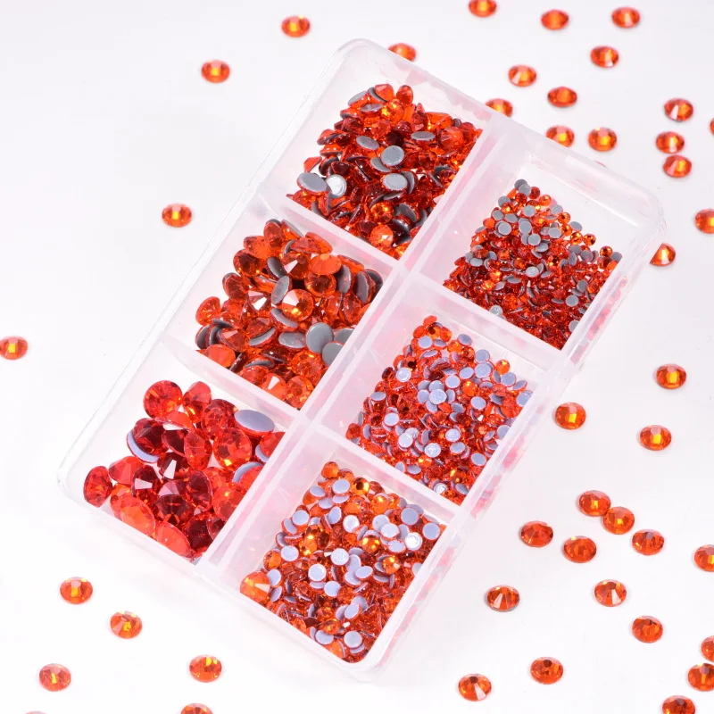 
Factory Wholesale 6 Boxed Flatback Crystal Hot Fix Rhinestone Iron On Transfer Decorative Glass Stones 