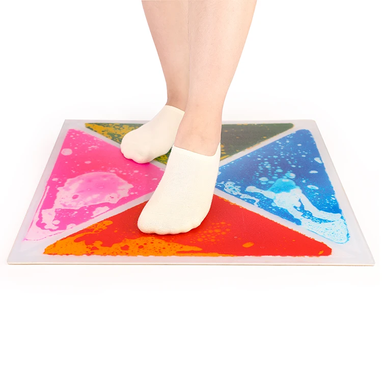 Anti Slip PVC Tile  Autistic Children Kindergarten Educational Liquid Flowing Toy Interactive Liquid Rubber Floor With 4 Colors