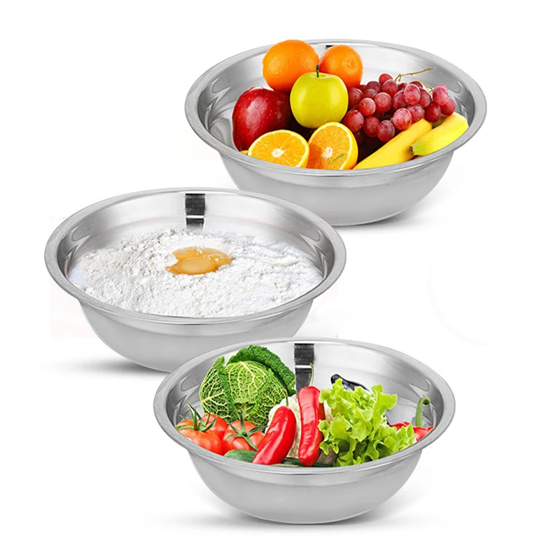 Cheap Kitchen Utensil Soup Deep Basin Rice Bowl Various Sizes Stainless Steel Wash Basin/metal