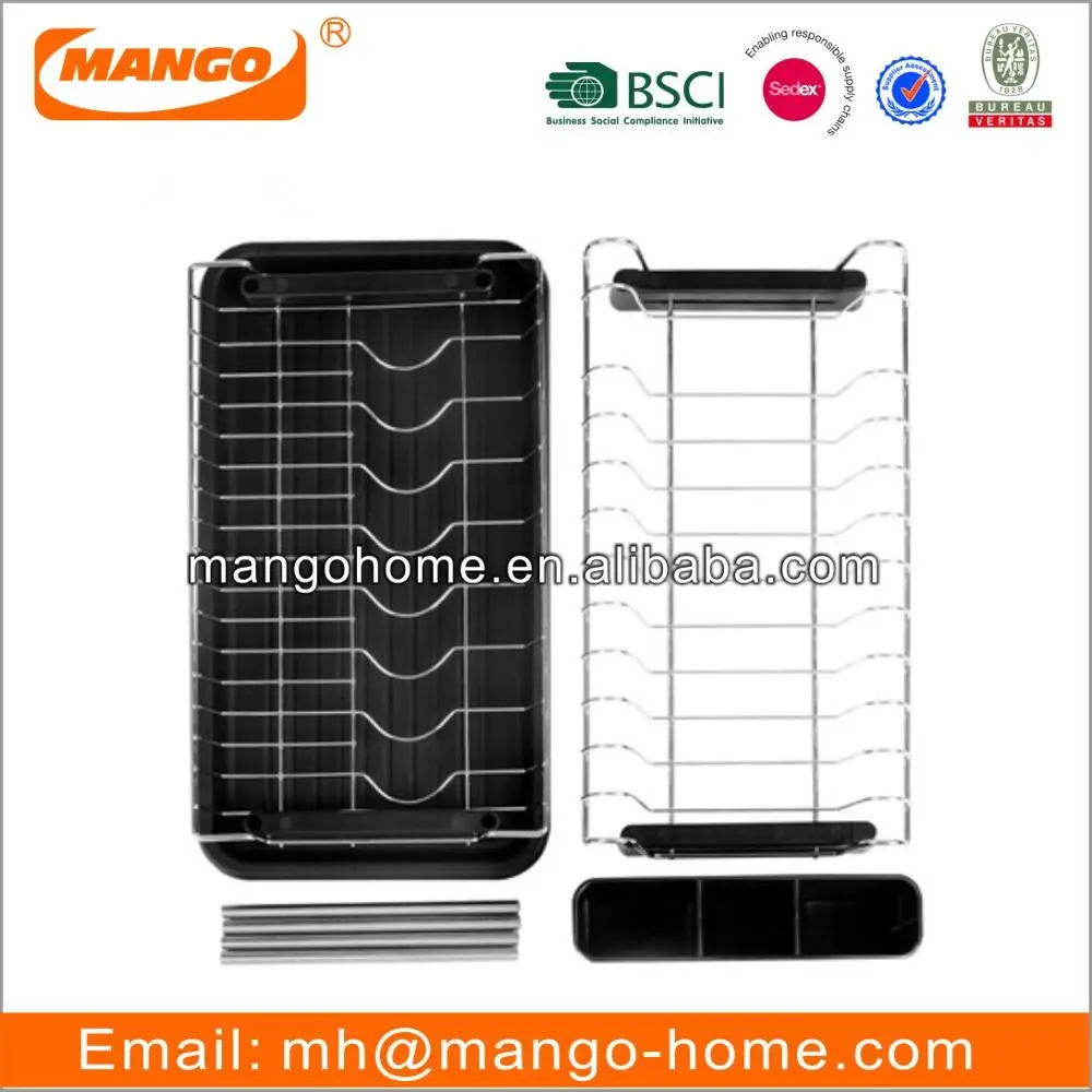 2 Tier Stainless Steel Kitchen Dish Racks Metal Wire Kitchen Wine Plate Dish  Drying Racks Table Storage Dish Rack