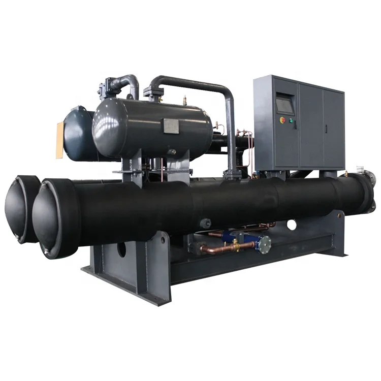 water cooled screw type chiller for cooling plastic injection machine or blower machine and PE or PVC ,HDPE pipe  extruder line