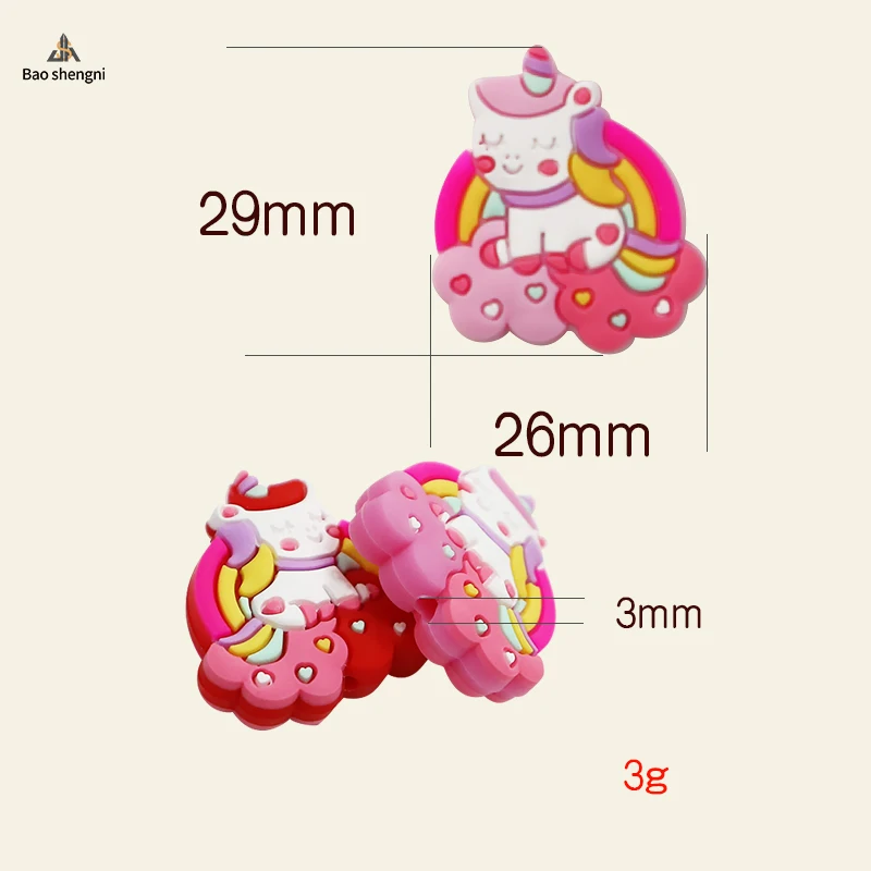 New Design Silicone cartoon Teether Beads for Pen Making Fashion Food Grade Baby Teeth Toys Silicone focal Beads DIY Bracelet Be