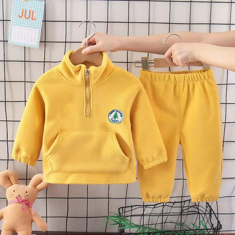 Classic Winter Thickened Fashion Suit  Shaking Material Velvet High Collar Sweater Pants Two-Piece Set