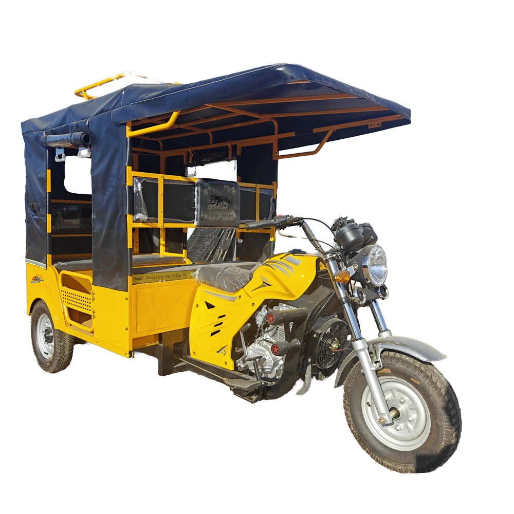 Китай 150cc 3-колесный тук-тук для взрослых бензиновый мотоцикл грузовой пассажир трехколесный велосипед такси с полузакрытым сиденьем кабины