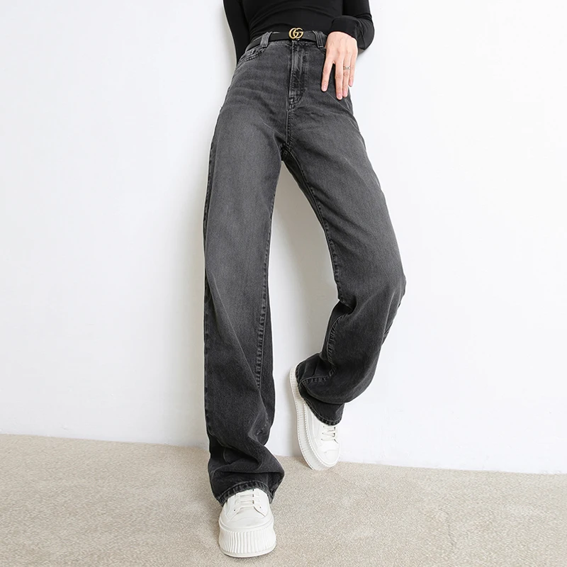 
Woman Jeans Fashion Straight Leg Boyfriend Denim Pants 2021 New Female Loose Casual Long Trousers High Waist Baggy Mom Jeans 