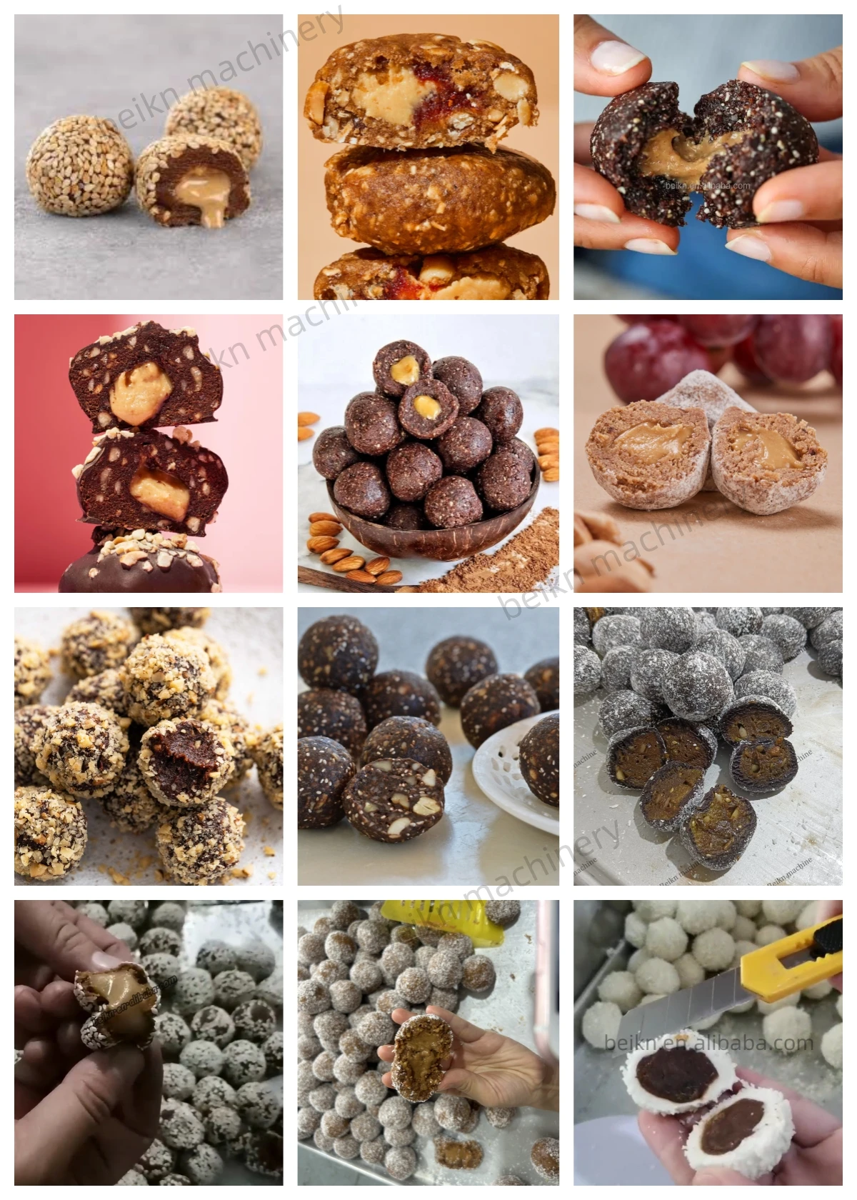 Chocolate Filled Energy Balls Production Line Protein Balls Encrusting Machine Sesame Balls Making Machine For Small Business