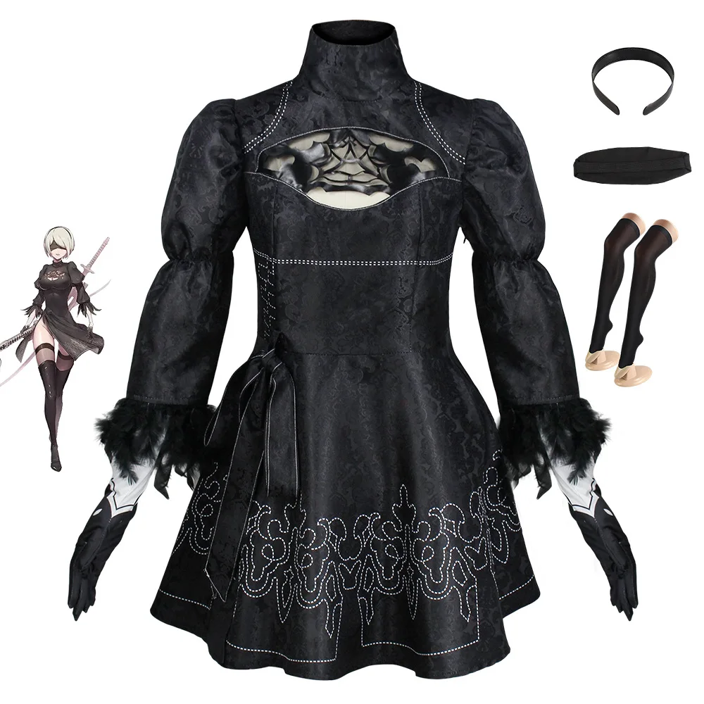 NieR Automata 2B 9S   anime  costume cosplay prop Wig Shoes Boots Halloween anime costume  kids costume cosplay shoes