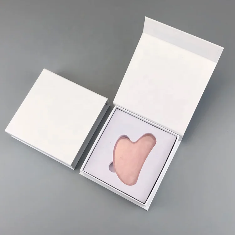 Natural Green Crystal Facial Scraping Massage Tool Aventurine Jade Guasha Stone With Box