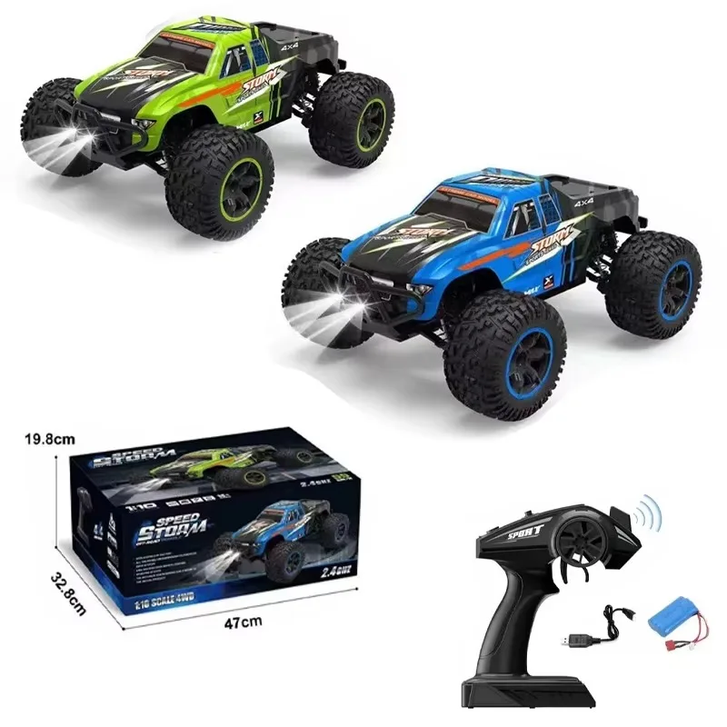 Toy car 1/10 large proportion electric four wheel drive off road climbing all terrain large wheel toy car model 55KM/H