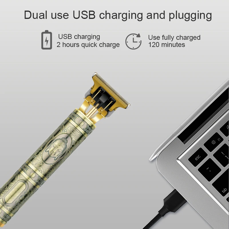 DALING DL-1305  rechargeable hair trimmer t9 Buddha dragon head hair clipper electric razor knife retro oil head hair clipper