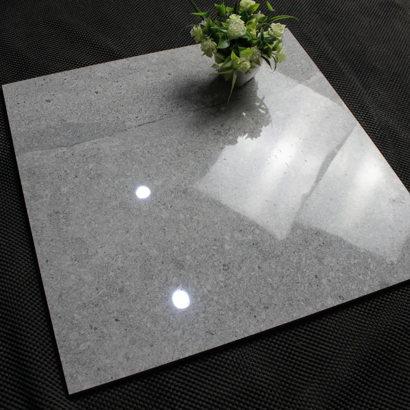 Hot Sale Polished Concrete Look Porcelain Tiles with 600 X 600mm Glazed Tiles Indoor and Outdoor interior Tiles 69505