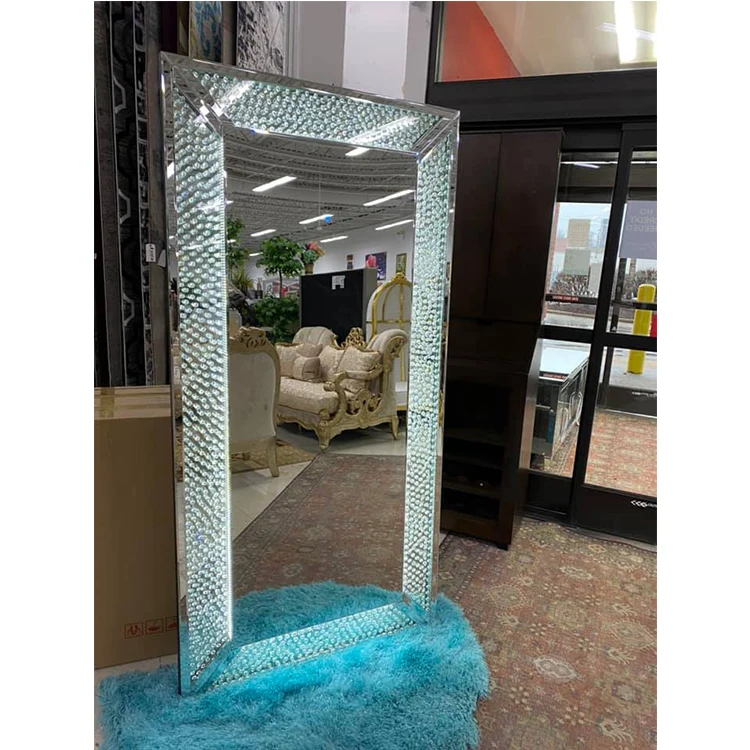 full length standing large size floor body Touch Sensor switch Bluetooth mirror with led lights